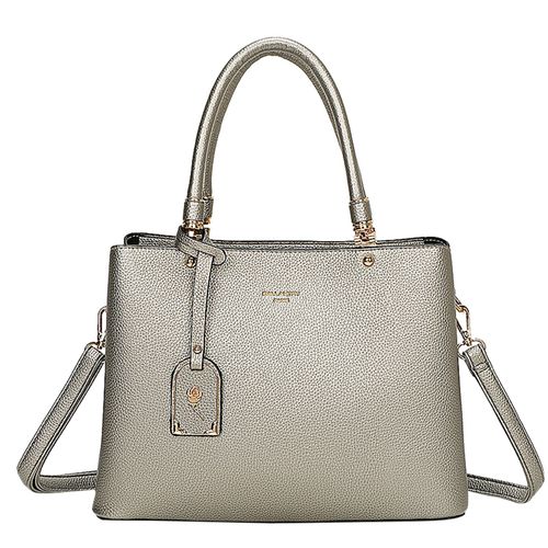 Sac à Main Cabas pour Femme avec une Attache Fleur Métallisé Gallantry Argent