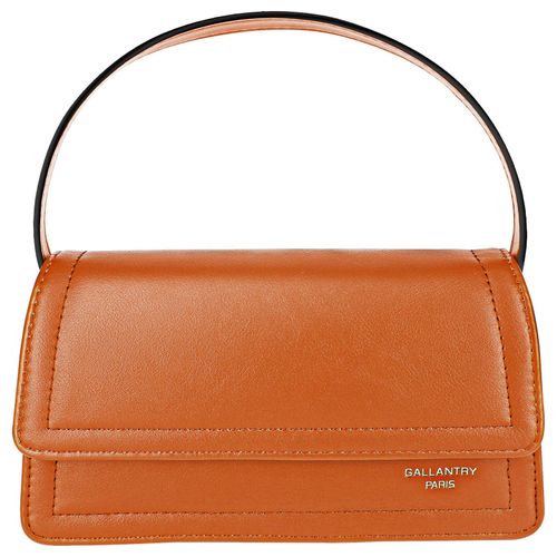 Sac à main bandoulière en similicuir Lisse Gallantry Marron