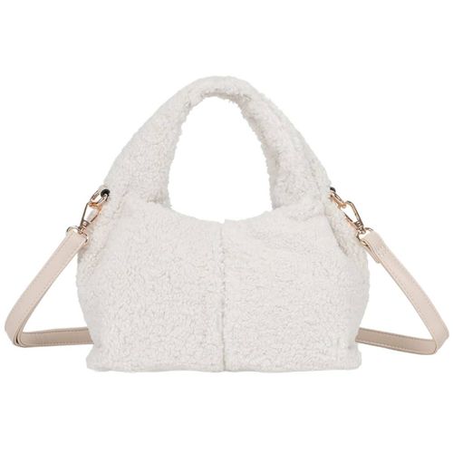 Sac à Main à Fourrure pour Femme avec Bandoulière Amovible Gallantry Beige