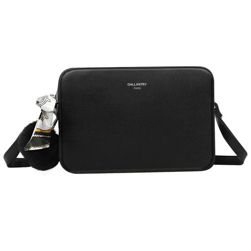 Sac Bandoulière pour Femme Décoré d'un Pompon et un Foulard Gallantry Noir