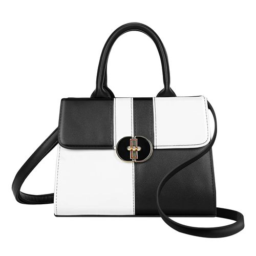 Sac à Main Bicolore pour Femme avec Bandoulière Raffiné Gallantry Blanc / Noir