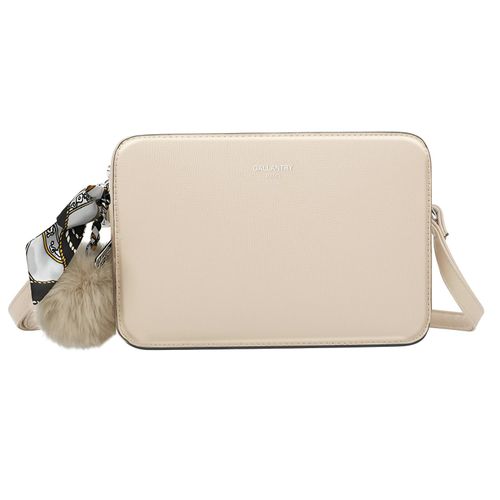 Sac Bandoulière pour Femme Décoré d'un Pompon et un Foulard Gallantry Beige