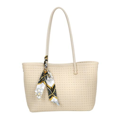 Sac à Main pour Femme à Motif Tressé avec Foulard Gallantry Beige