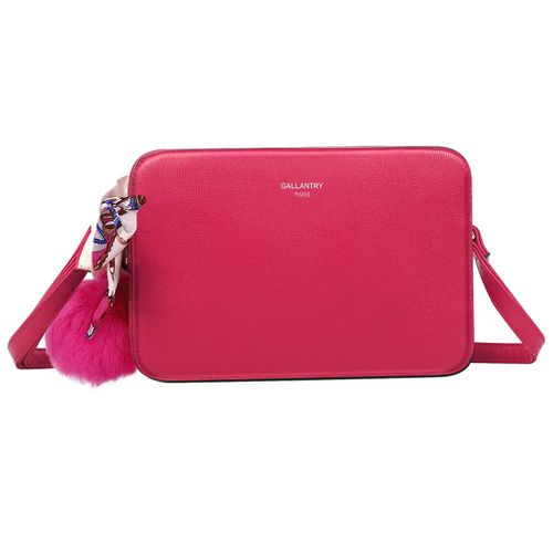 Sac Bandoulière pour Femme Décoré d'un Pompon et un Foulard Gallantry Fuchsia