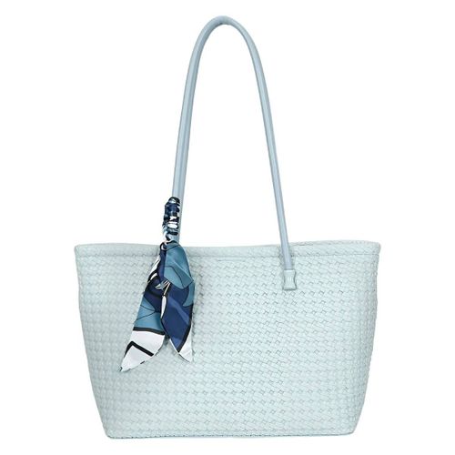Sac à Main pour Femme à Motif Tressé avec Foulard Gallantry Bleu