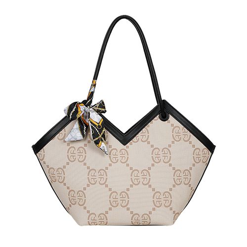 Sac à Main Imprimé pour Femme Orné d'un Foulard Elégant Gallantry Beige