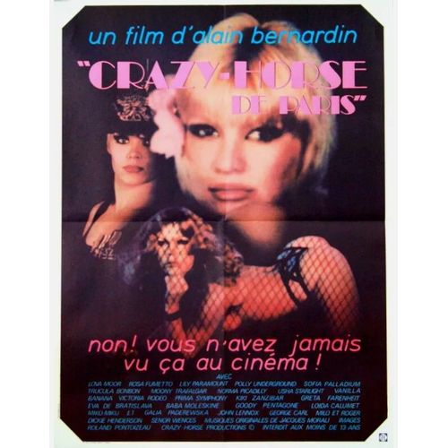 Crazy Horse De Paris - Affiche Originale De Cinéma - Format 60x80 Cm - Alain Bernardin, John Lennox, Señor Wences, George Carl, Rosa Fumetto, Lova Moor / Night Club - Année 1977