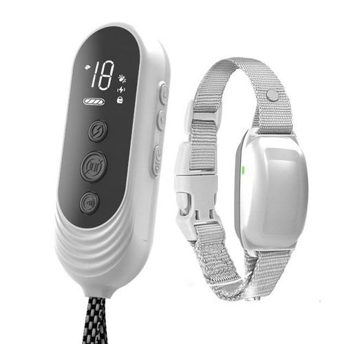 Collier Antichoc Blanc Pour Chiens - Collier De Dressage Électrique Rechargeable Et Étanche Avec Télécommande Pour Petits, Moyens Et Grands Chiens, Avec Bip, Vibration Et Mode Choc Sécuritaire.