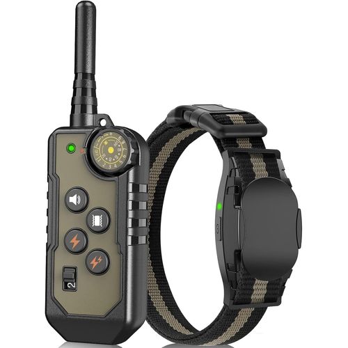 Collier De Dressage Pour Chien Vert, 4 Modes De Dressage, 2 Modes De Vibration, Bip Et Vibration, Collier Absorbant Les Chocs Étanche Pour Chien Avec Télécommande, Collier De Dressage Électrique Rechargeable, Adapté Aux Chiens De Taille Moyenne Et Grande