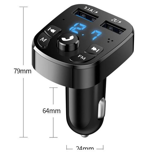 Transmetteur Fm Bluetooth Sans Fil Pour Voiture, Kit Mains Libres Invité, Chargeur De Voiture Usb, Modulateur D'autoradio, Adaptateur De Réglage Pour 3 Personnes, 5,0 Mx