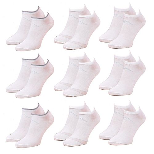 Chaussettes Femme Kappa Socquettes Tiges Courtes Pack De 9 Paires Blanches Lurex