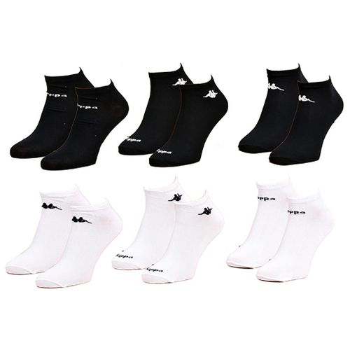 Chaussettes Femme Kappa Socquettes Tiges Courtes Pack De 6 Paires ( 3 Noires/3 Blanches)