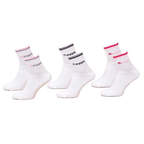 Chaussettes Femme Kappa Modèle Tennis -Assortiment Modèles Photos Selon Arrivages- Pack De 3 Paires Tennis Blanches