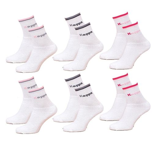 Chaussettes Femme Kappa Modèle Tennis -Assortiment Modèles Photos Selon Arrivages- Pack De 6 Paires Tennis Blanches