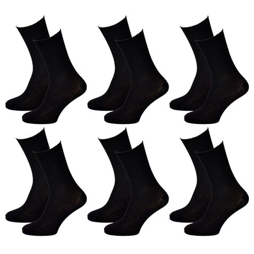 Chaussettes Sans Élastique Femme Spécial Jambes Sensibles Pack De 6 Paires Noires 0214
