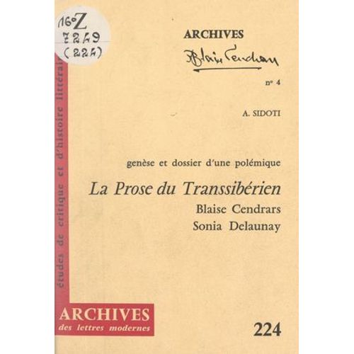 La Prose Du Transsibérien Et De La Petite Jehanne De France, Blaise Cendrars-Sonia Delaunay