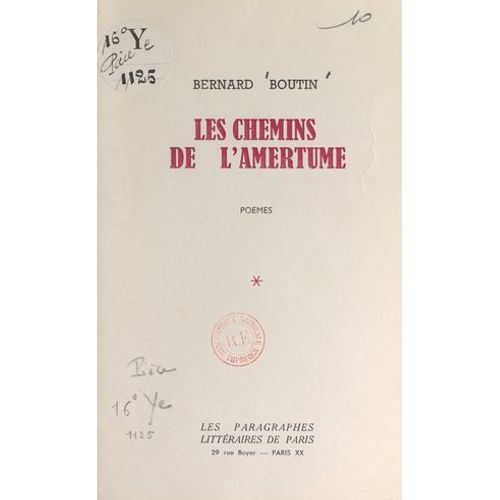 Les Chemins De L'amertume