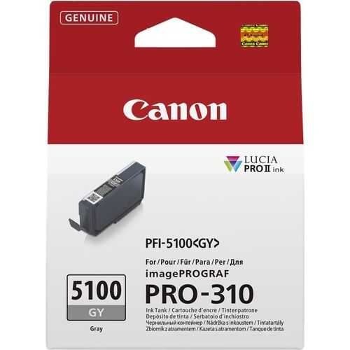 Canon PFI-5100 GY - 14.4 ml - gris - original - boîte de suspension - réservoir d'encre - pour imagePROGRAF PRO-310
