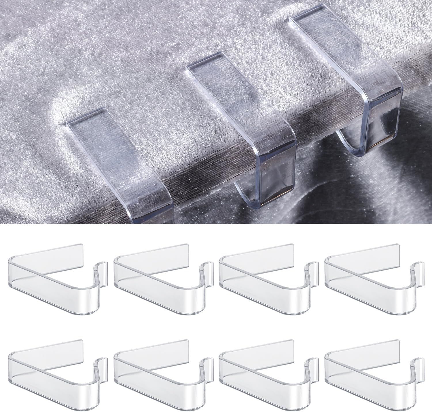 Fllyvly Lot De 12 Pinces à Nappe En Plastique Transparent, Robustes, Pour L' Extérieur Et L