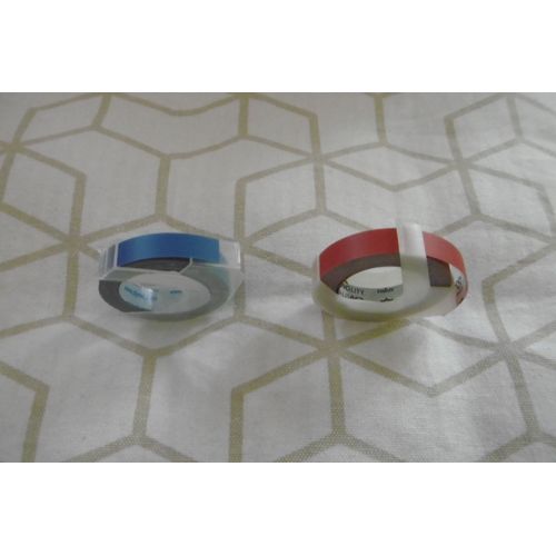 Dymo Ruban Pour Pince Manuelle 9mmx3m Rouge Et Bleu Lot De 2