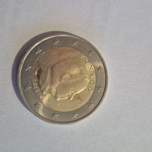 Pièce De 2 Euros Dela Principauté De Monaco 2011 Avec Erreur De Frappe