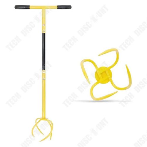 TD Râteau à main de jardin 45cm x 94cm Cultivateur horticole à haut rendement Un travail du efficace Outils jardinage portatifs avan