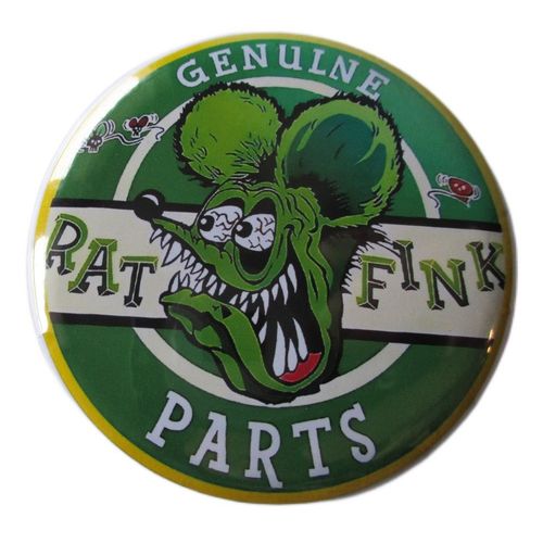 Magnet Rond 6 Cm Rat Fink Genuine Parts Deco Garage Diner Loft