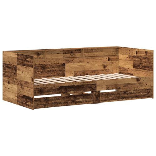 Vidaxl Lit De Jour Avec Tiroirs Bois Ancien Bois D'ingénierie 90 X 200 Cm