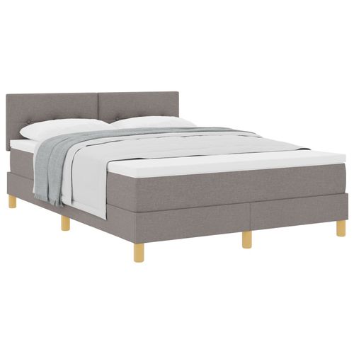 Vidaxl Lit À Ressorts Avec Matelas Taupe 160x200 Cm Tissu