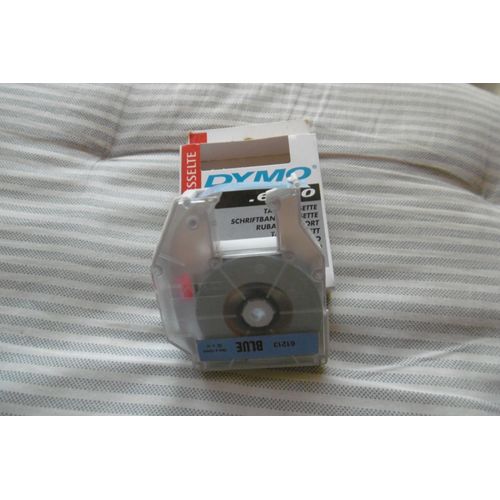 Dymo Ruban Cassette 12mmx10m Pour Étiqueteuse Dymo 6000 Fond Bleu Écriture Noire Code 61213