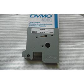 Dymo Ruban Cassette 12mmx7.5m Fond Blanc Écriture Noire Dymo 40013 Pour Étiqueteuse Dymo 4000