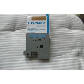 Dymo Ruban Cassette 12mmx7.5m Fond Bleu Écriture Noire Pour Étiqueteuse Dymo 4000 Code 40016