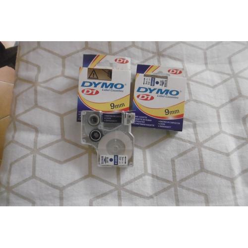 Dymo Ruban Cassette 9mmx7m Fond Blanc Écriture Bleu Pour Titreuse Dymo 1000/2000/3500/..... Dymo 40914 Les 2