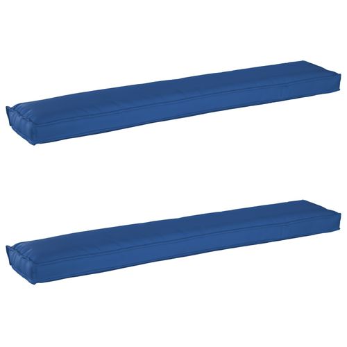 Vidaxl Coussins De Palettes Pour Banc 2 Pcs Bleu Royal 200x40x8 Cm Tissu Oxford