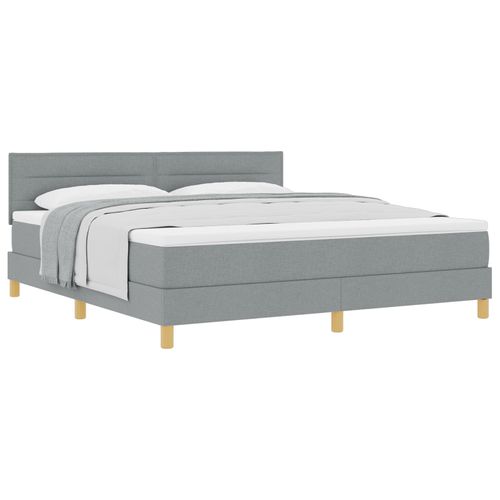 Vidaxl Lit À Sommier Avec Matelas Gris Clair 180x200 Cm Tissu