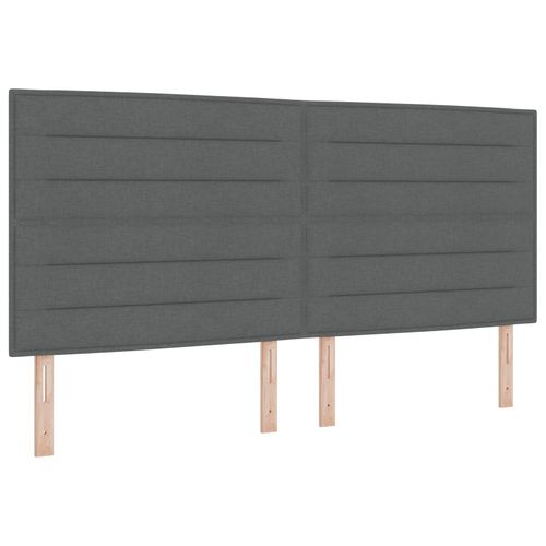 Vidaxl Tête De Lit Design Lignes Gris Foncé 200 Cm Tissu