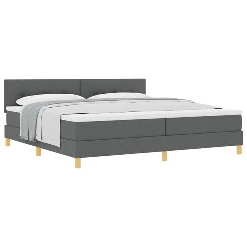 Vidaxl Lit À Sommier Avec Matelas Gris Foncé 200x200 Cm Tissu