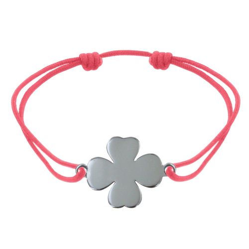Les Poulettes Bijoux - Bracelet Argent 925 Trèfle Sur Lien