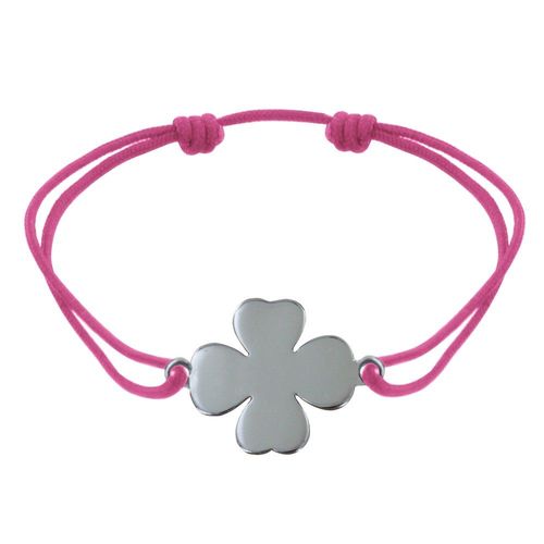 Les Poulettes Bijoux - Bracelet Argent 925 Trèfle Sur Lien