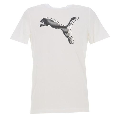 Tee Shirt Manches Courtes Puma Graphics Cat Logo Tee Blanc Xxl