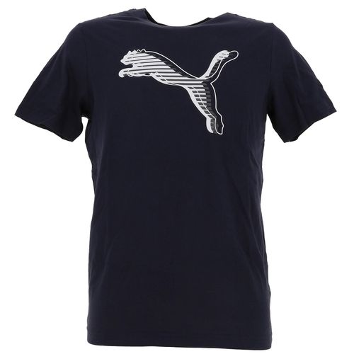 Tee Shirt Manches Courtes Puma Graphics Cat Logo Tee Bleu Marine M