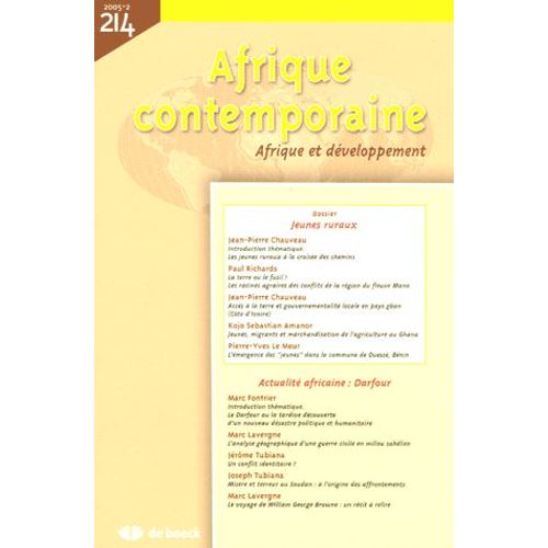 Afrique Contemporaine N° 214 - Jeunes Ruraux