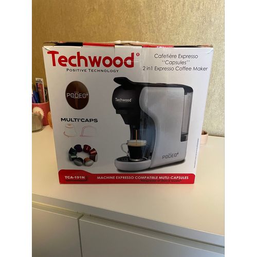 Cafetière TECHWOOD Série PODEO TCA-191N Gris Clair