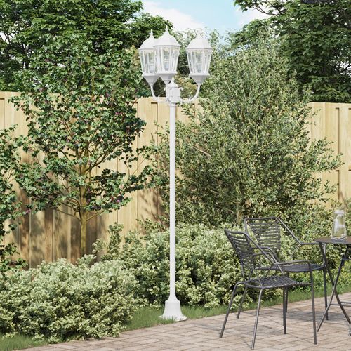 Lampadaire De Jardin Vidaxl 3 Lampes E27 Blanc 220 Cm Aluminium