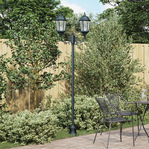 Lampadaire De Jardin Vidaxl À 2 Lampes E27 Vert 220 Cm En Aluminium