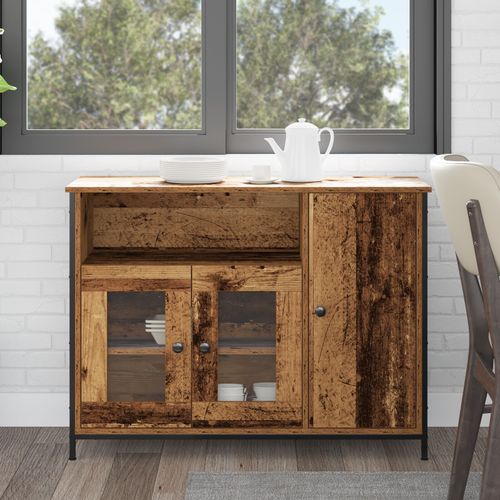 Vidaxl Buffet Rustique Bois Ancien Bois D'ingénierie 100 X 35 X 75 Cm
