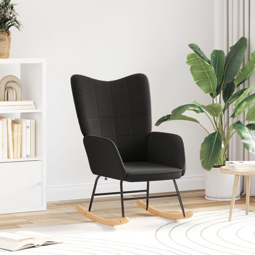 Chaise Relaxante Vidaxl En Tissu Noir Ressemblant À La Laine Bouclée