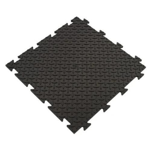 Dalle de garage PVC Clipsable 50x50 cm Sol Antidérapant - Revêtement de sol Noir Garage, Atelier P50CR Art Plast