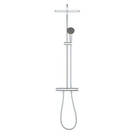 Colonne de douche thermostatique XXL Cube 250 + Douchette 2 jets, Chrome (26696022)