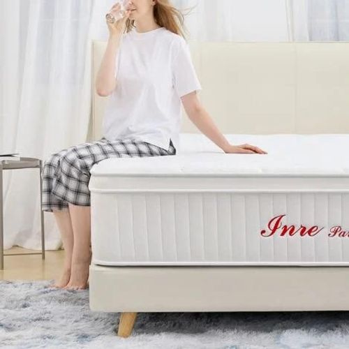 Matelas 160x200 cm INRE Mousse à Mémoire de Forme, Réversible, Silencieux, Épaisseur 30cm, Confort Ferme, 7 Zones Ergonomique